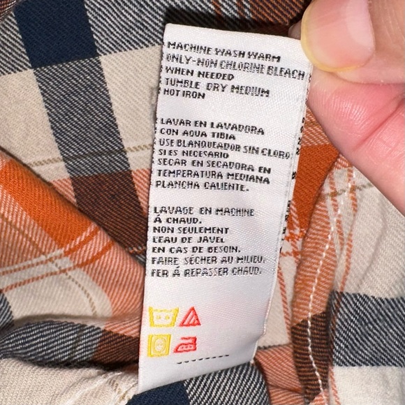 Flannel Refashioned Shirt Carhartt graphic on Buffalo Shirt. Unisex - Picture 8 of 8